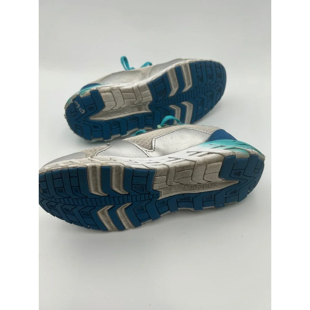 Saucony Kids Silver Teal Mesh Leather Running‎ Shoes SK167473 Size 3.5W